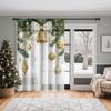 Christmas Decorative Curtain Lightweight Breathable Made Polyester Design Convenient Decoration Suitable Living Room Bedroom Dining Area Office