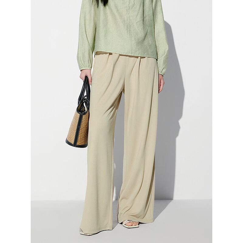 PEACEBIRD Women's High-Waist Knit Wide-Leg Pants