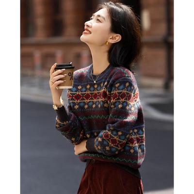Demana Fair Isle Jacquard Knit Sweater