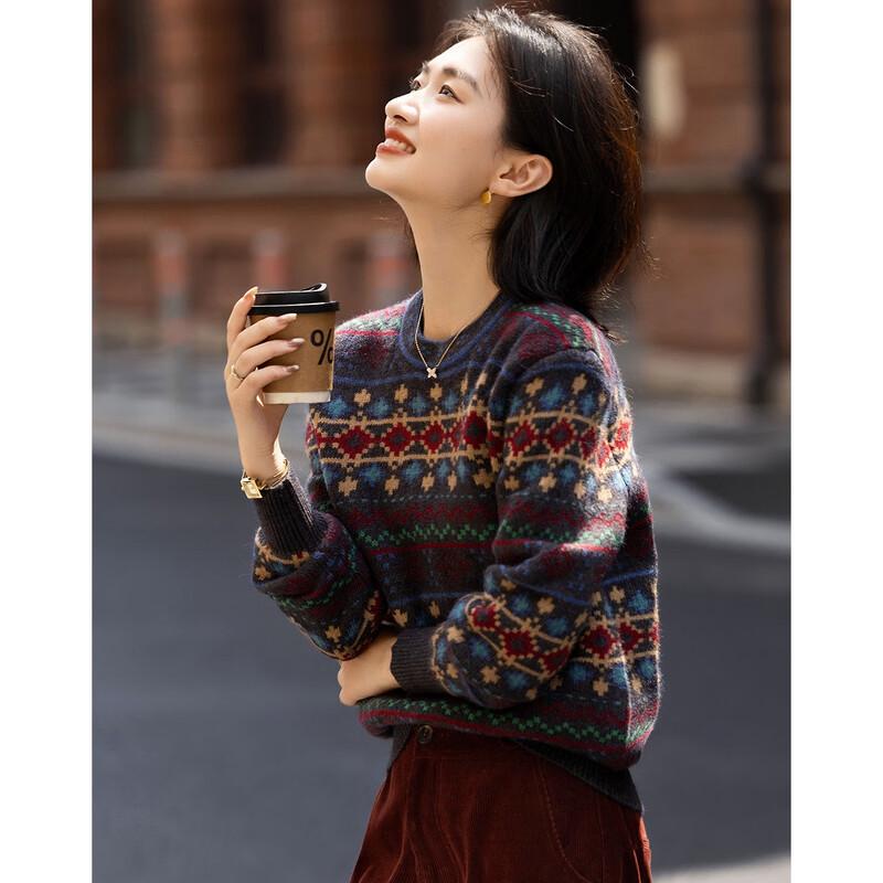 

Demana Fair Isle Jacquard Knit Sweater S