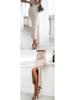 Elegant Ribbed Knit Slit Midi Skirt for Women - Summer Style