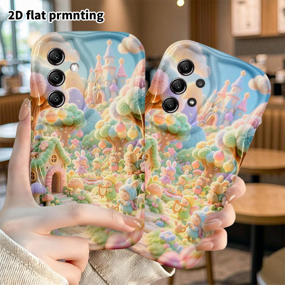 Phone Case: 2D flat, suitable for Samsung Galaxy A34 A35 M05 M06 S20 S22 S21 FE Plus 5G protective case, Elf Town, perfect Christmas and Halloween hol