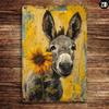 Vintage Metal Poster Donkey Wall Art Decor for Bar Cafe Garage