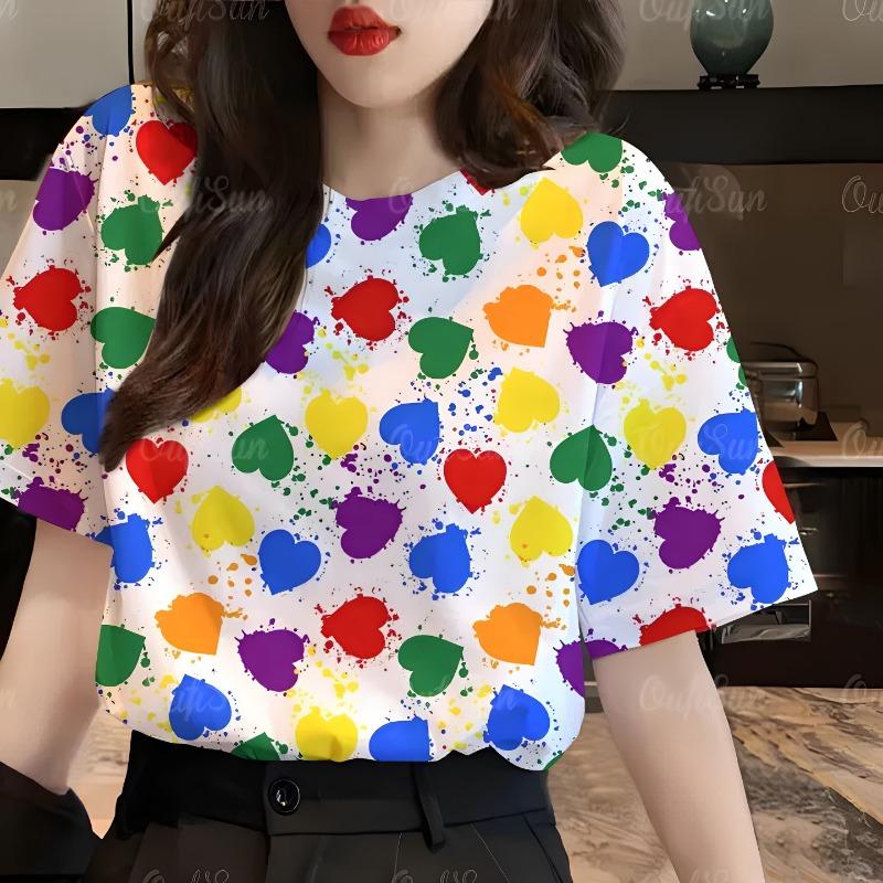 Summer Hot Sale Beautiful Star 3D Print Short Sleeve round Neck T-Shirt Women's Fashionable Casual Polyester Top