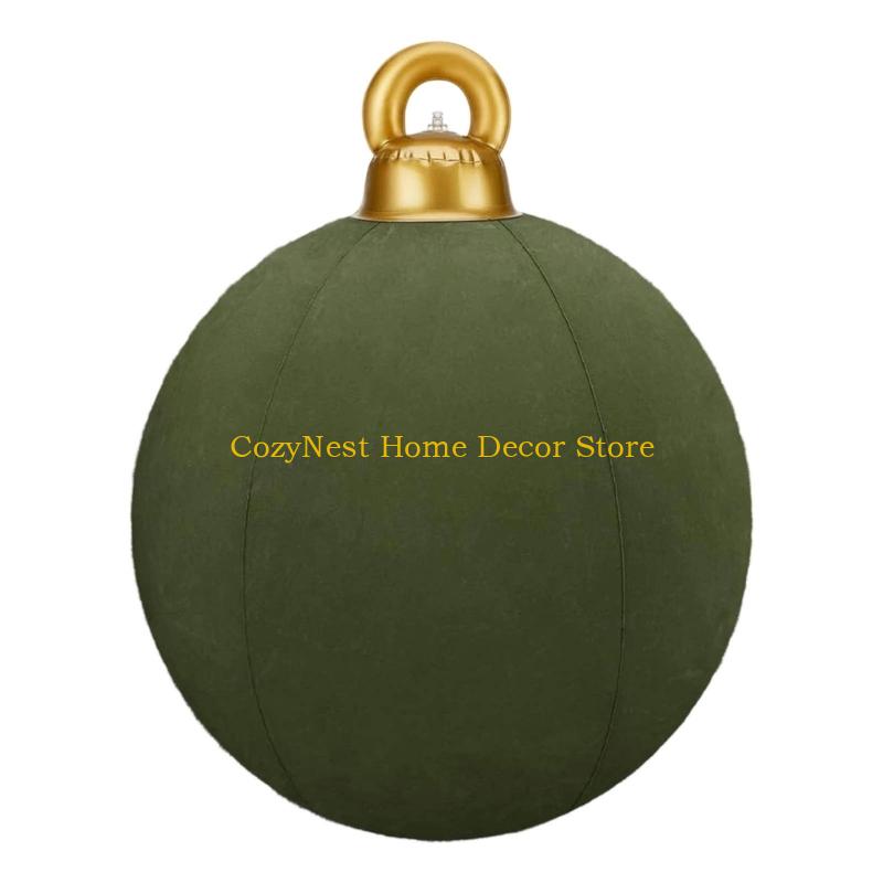 92MF Вельветовые надувные украшения Шары для улицы - Большие надувные рождественские шары 24 дюйма, Многоразовые надувные рождественские украшения,