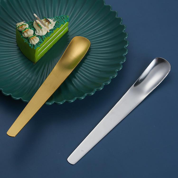 Stainless Steel Coffee & Yogurt Spoon - Stylish Flat Head Design, Set of 2