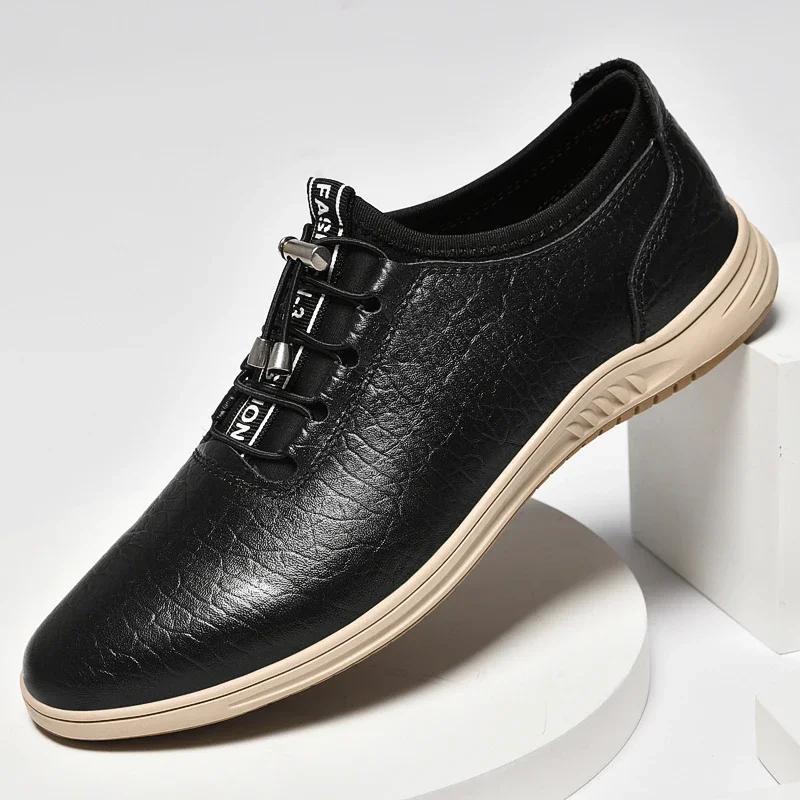 

Men Genuine Leather Casual Shoes Fashion Sneakers Men Shoes 2025 New Business Formal Shoes 37