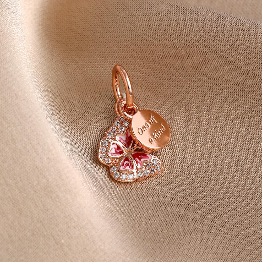 Spring Series Butterfly Pendant Clip Beads Earrings 925Silver Colored Inlaid Stone Fit Exquisite Bracelet Women DIY Jewelry Charm