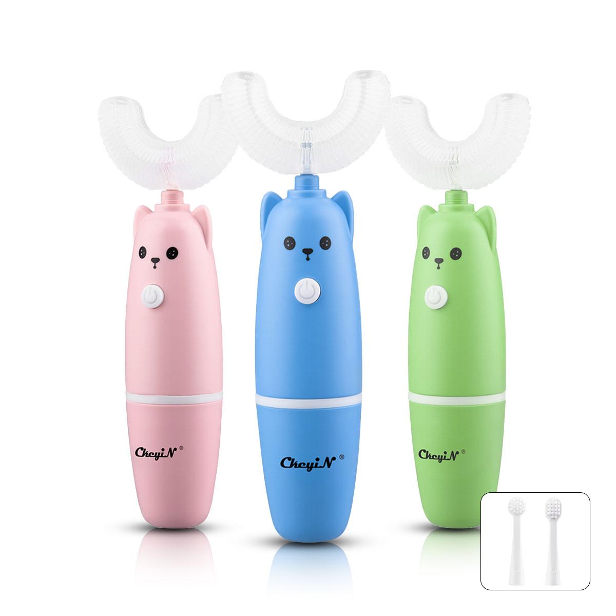 

CkeyiN Kid Baby U-образная зубная щетка Пищевой класс Младенец Мягкие зубы Уход за полостью рта Чистка Силиконовая щетка для 3-12 лет