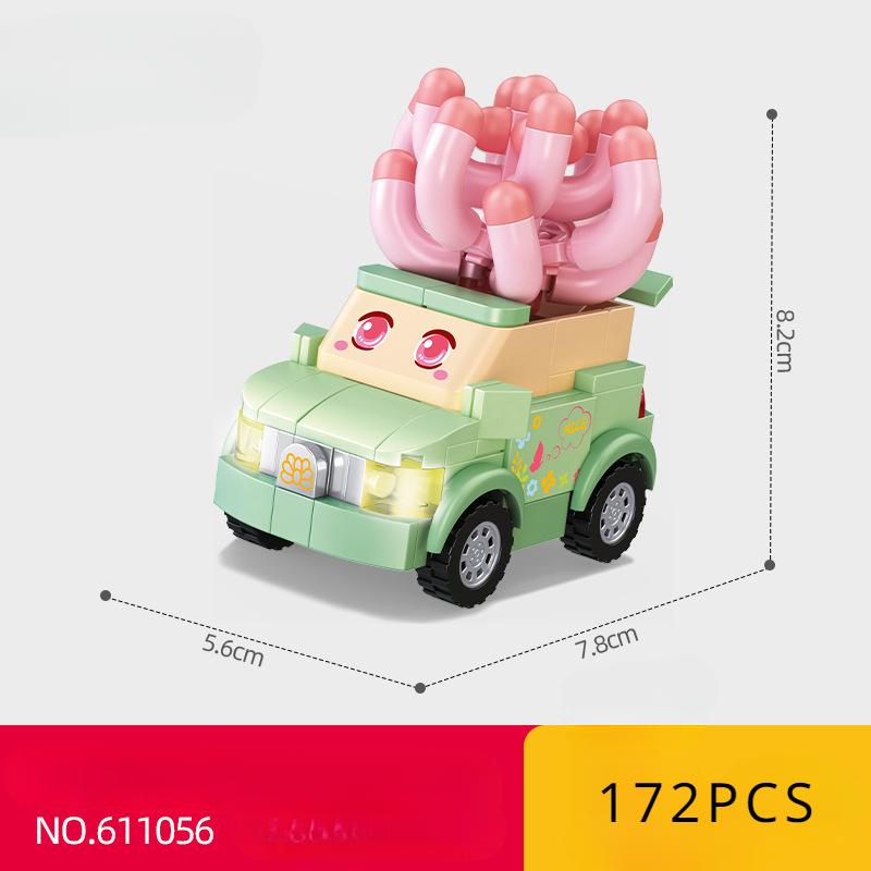 Block Flower Valentine's Day Multi -meat Potted Plastic Plasma Decoration Puzzle Assembly Building Block Toys