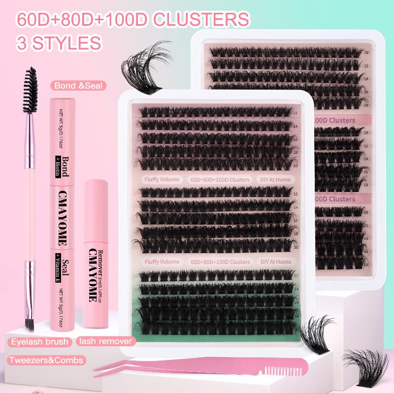 15Rows Diy 5D Fluffy Lash Clusters 80D 100D Thick Eyelash Clusters Wispy Individual Lashes 10-18Mm Cluster Eyelash Extension Kit
