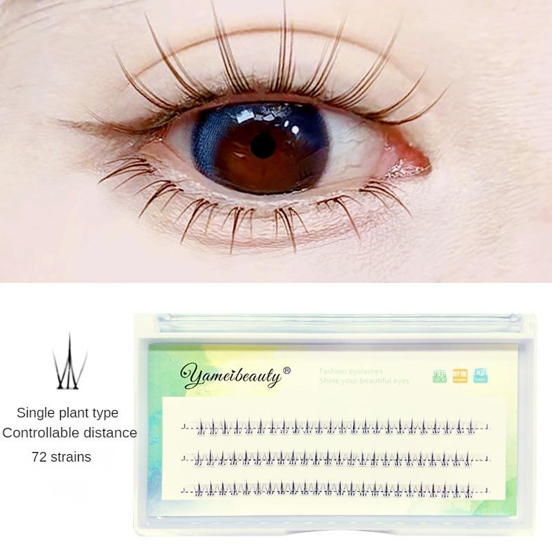 Маленькие пламенные нижние ресницы, один кластер, прозрачные терьерские пшеничные уши, сегментированные накладные ресницы в стиле комиксов