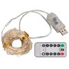 LED-Lichterkette 10 Meter 100 LEDs Lichterkette mit Fernbedienung 8 Modi USB-betrieben Wasserdichte Lichterkette für Schlafzimmer