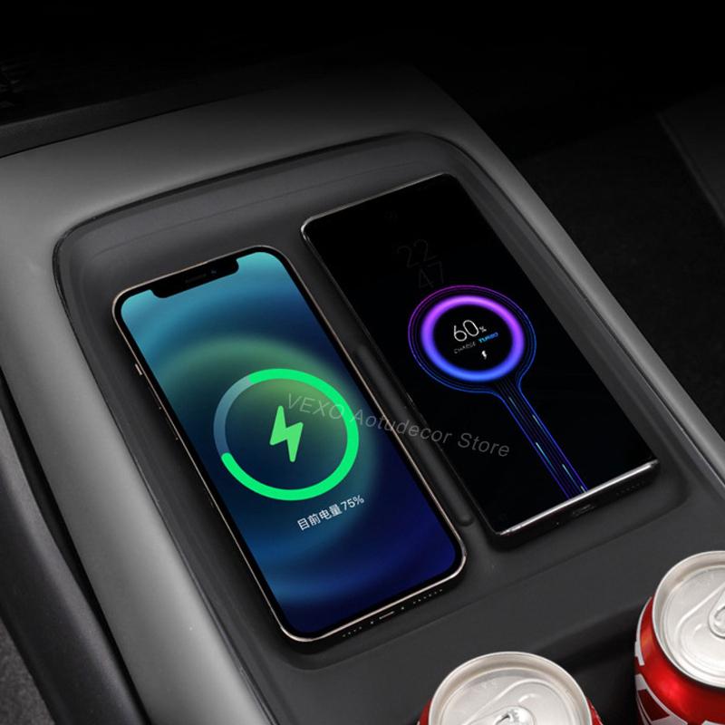 For Xpeng P7+ 2024 2025 2026 Silicone Wireless Charging Pad Center Console Phone Holder Mat with Cup Holder Interior Accessories