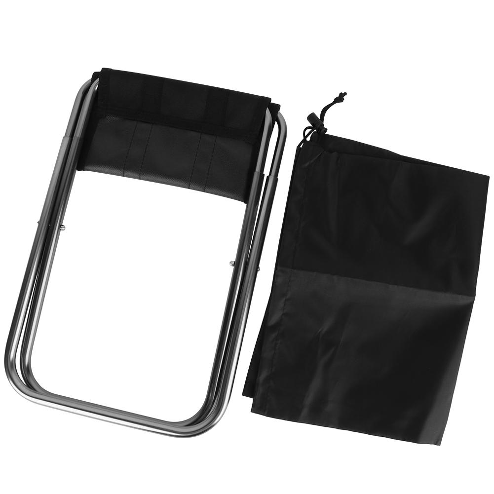 Mini Portable Folding Stool Aluminum Alloy Outdoor Chair for Fishing Camping Picnic (Silver, M)