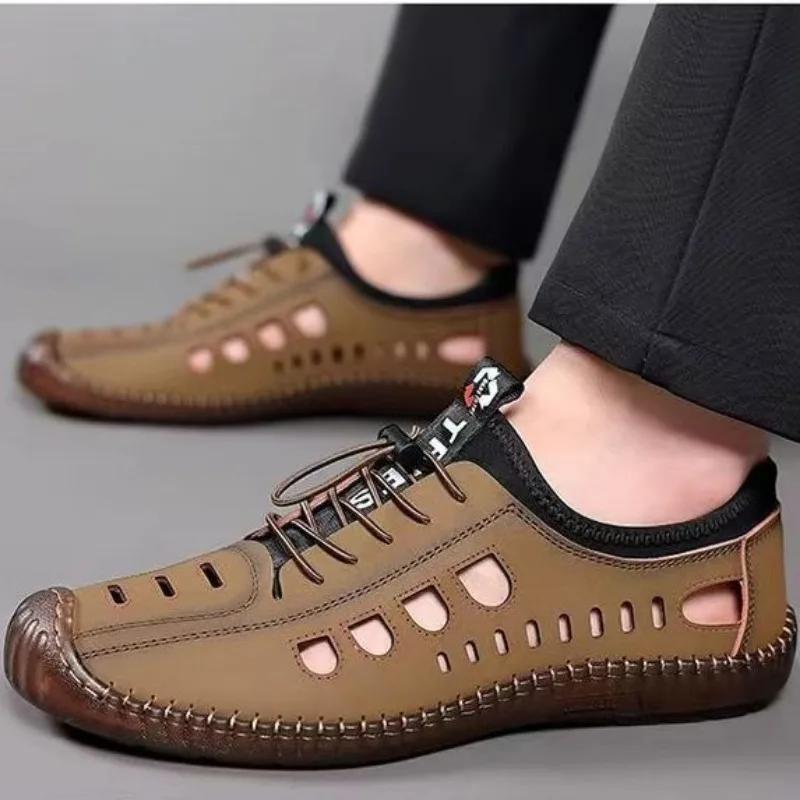 Men's Leather Shoes Moccasin Male Casual Shoe Soft Non Slip and Waterproof Luxury Sale Adults Designer Pu In Promotion Size 45