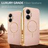 For Xiaomi Redmi Turbo 4 Pro 5G/Poco F7 5G Phone Case Carbon Fiber Textured Electroplated TPU Back Cover