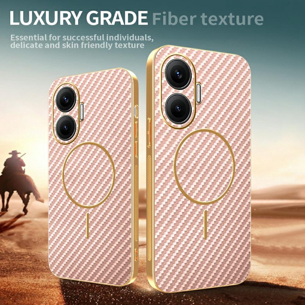 For Xiaomi Redmi Turbo 4 Pro 5G/Poco F7 5G Phone Case Carbon Fiber Textured Electroplated TPU Back Cover
