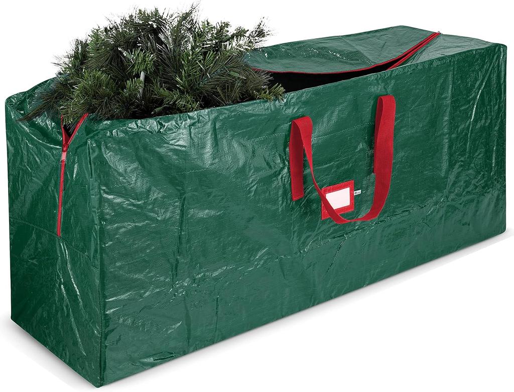 Storage Bag for 9 Ft Artificial Christmas Trees - Plastic, Waterproof - Strong Handles, Labeling Card Slot