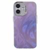 For iPhone 16 Case Silicone+PC IMD Laser Texture Matte Phone Cover