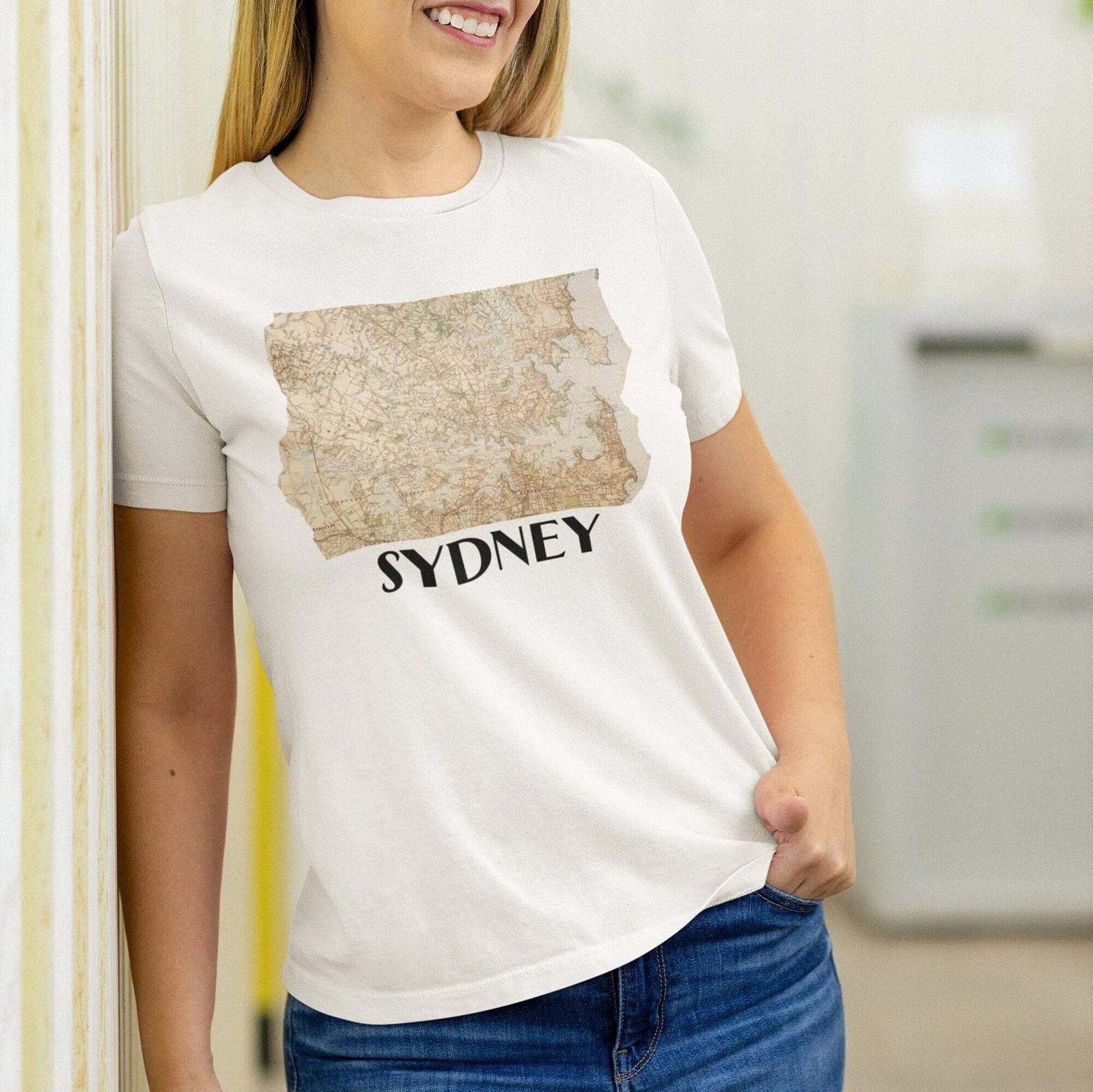 Sydney City Vintage Map T-shirt Australia L