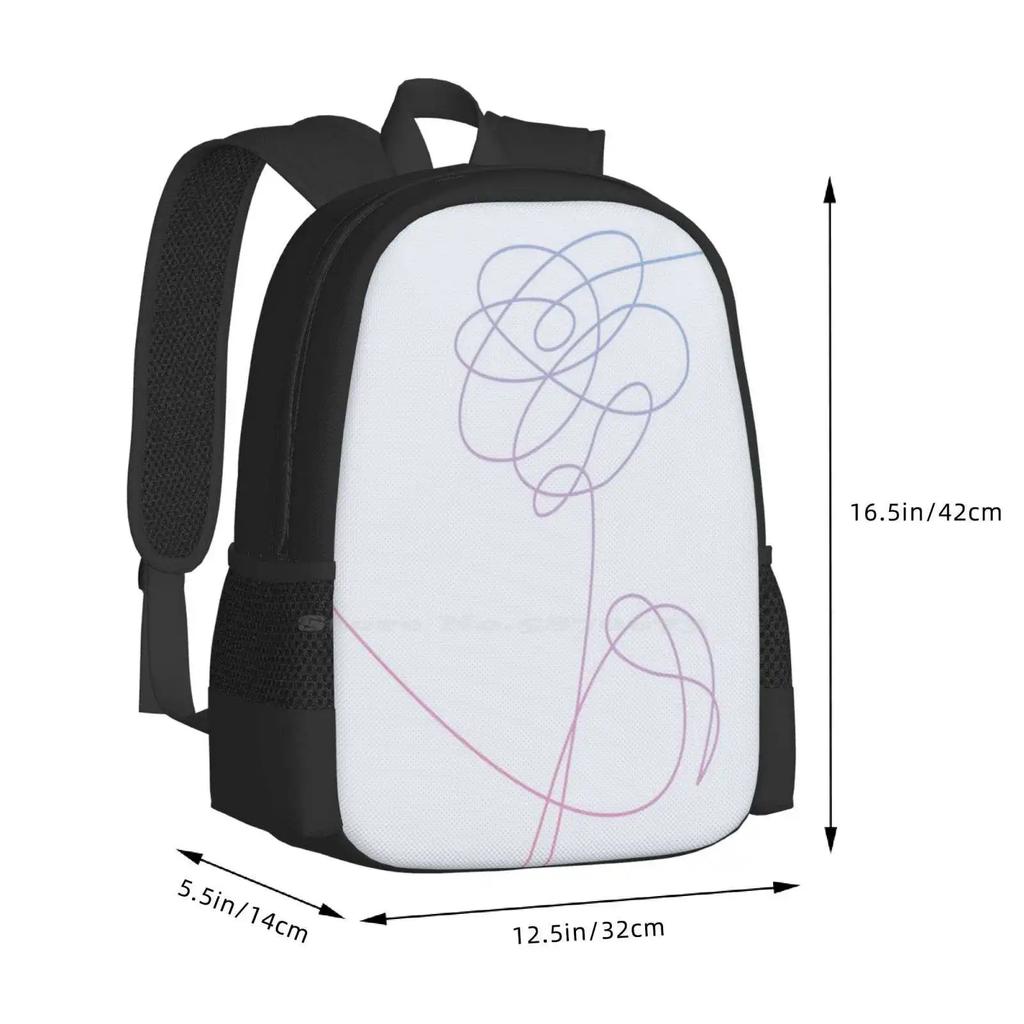 Love Yourself : Her-O Version Large Capacity School Backpack Laptop Bags Kpop Love Yourself Boys Flower Her Rap Monster