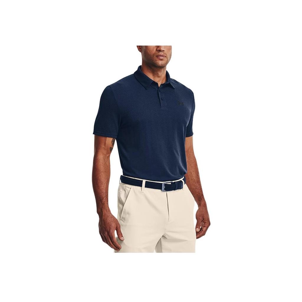 Under Armour Vanish Seamless Logo Print Loose Fit Short Sleeve Polo Shirt Men tops Academy-Blue 1370098-408