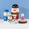 Matryoshka Wooden Snowman Doll Set Cartoon Home Decoration Christmas Toy Gifts