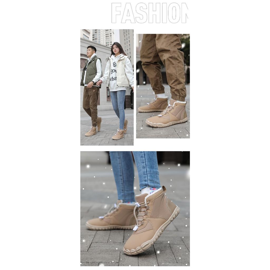 Zimní sněhule s plyšovou izolací, bavlněné boty pro muže, bavlněné boty s mezipodešví, boty na turistiku odolné proti opotřebení, pánské silné outdoorové boty