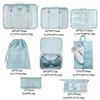 8 PCS/Set Large Capacity Travel Storage Bag Set Polyester Suitcase Organizer  Wardrobe