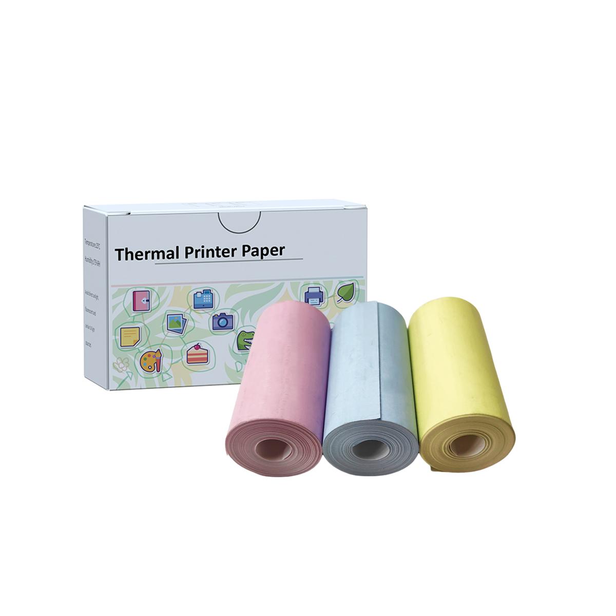 

Барвистий термопапір для кишенькового принтера Phomemo M02/M02 Pro/M02S/M03, чорний на жовтому/синьому/рожевому, неклейкий, 53 мм x 6,5 м, діаметр 30 мм ауреолін