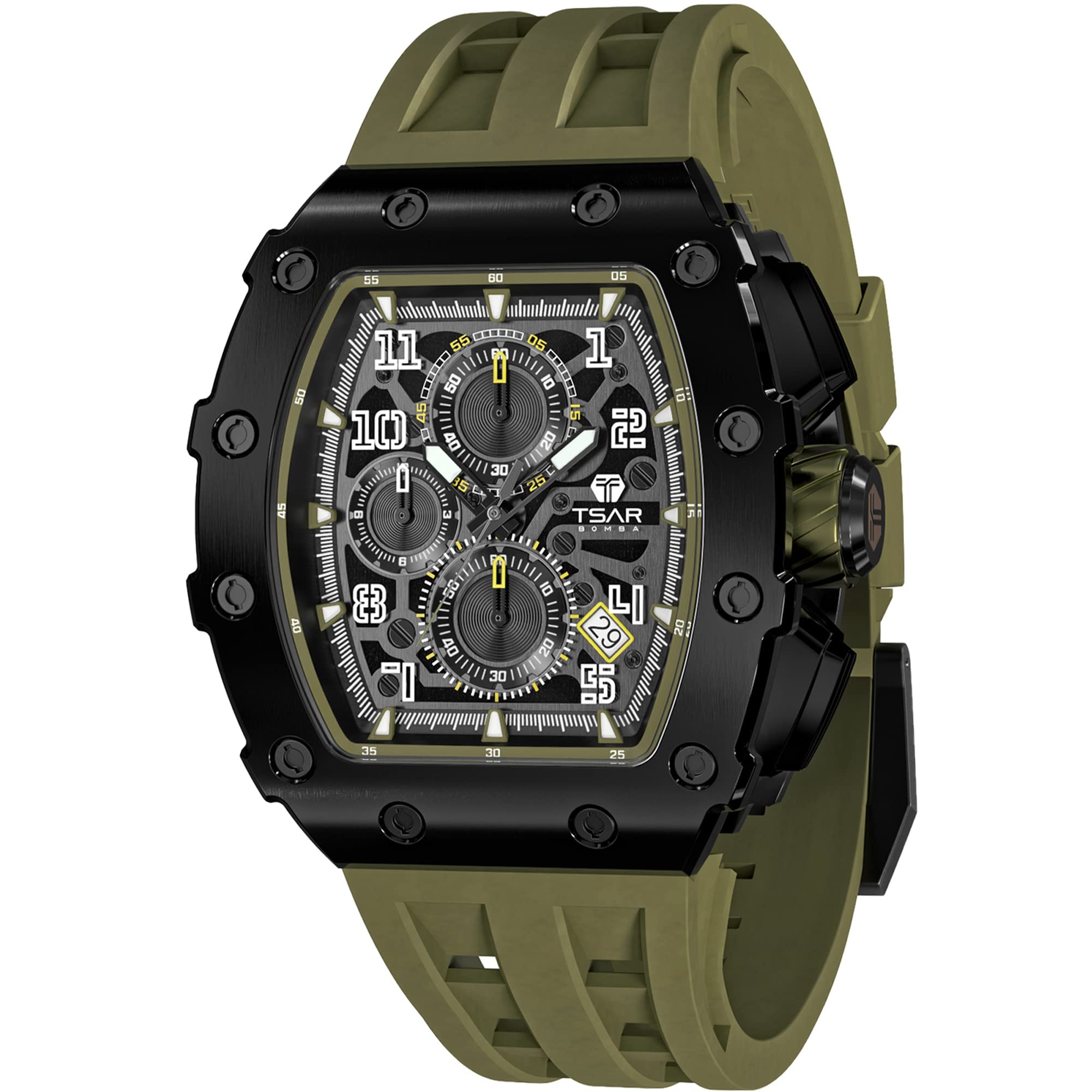 

Часы TSAR BOMBA мужские наручные часы мужские водонепроницаемые 5 АТМ часы Tonneau Type Tokei деловые из нержавеющей стали спортивные роскошные модные повседневные часы