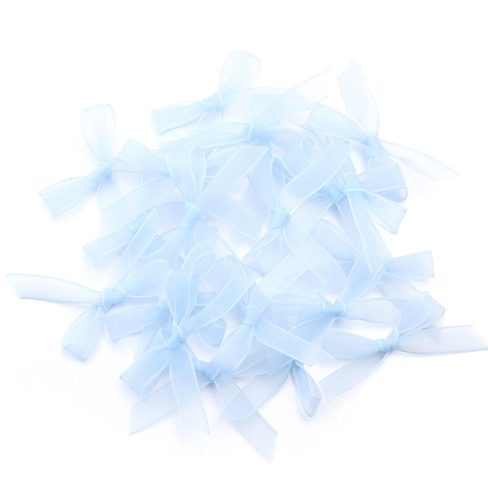 20pcs 3X4.2cm Satin Ribbon Bows Colorful Mini Organza Lace Bow For DIY Crafts Wedding Party Clothing Gift Decoration Accessories