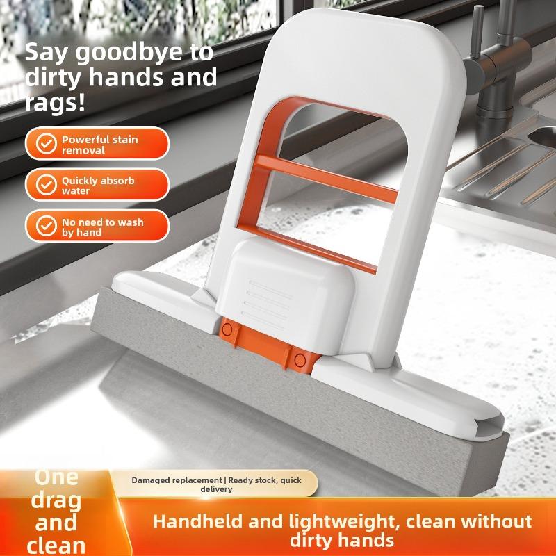 Household Desktop Dry and Wet Water-spraying Mini Handheld Mop, Hand-washable Cleaning Rubber Cotton Mop