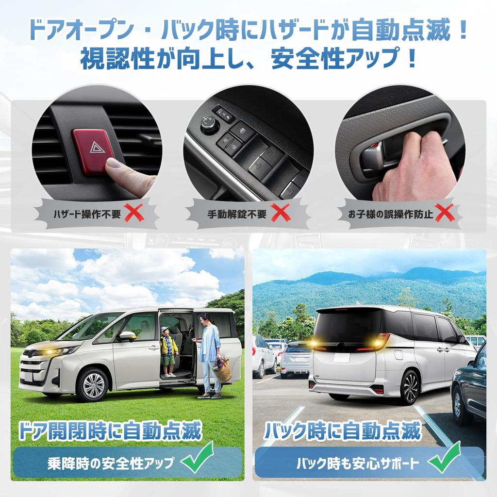 Kotesoto Auto Door Lock Kit for Noah MXPK10 Sienta Prius with Door Interlocking Hazard Light Easy Exercise Prevents Forgetting to Improved Safety and