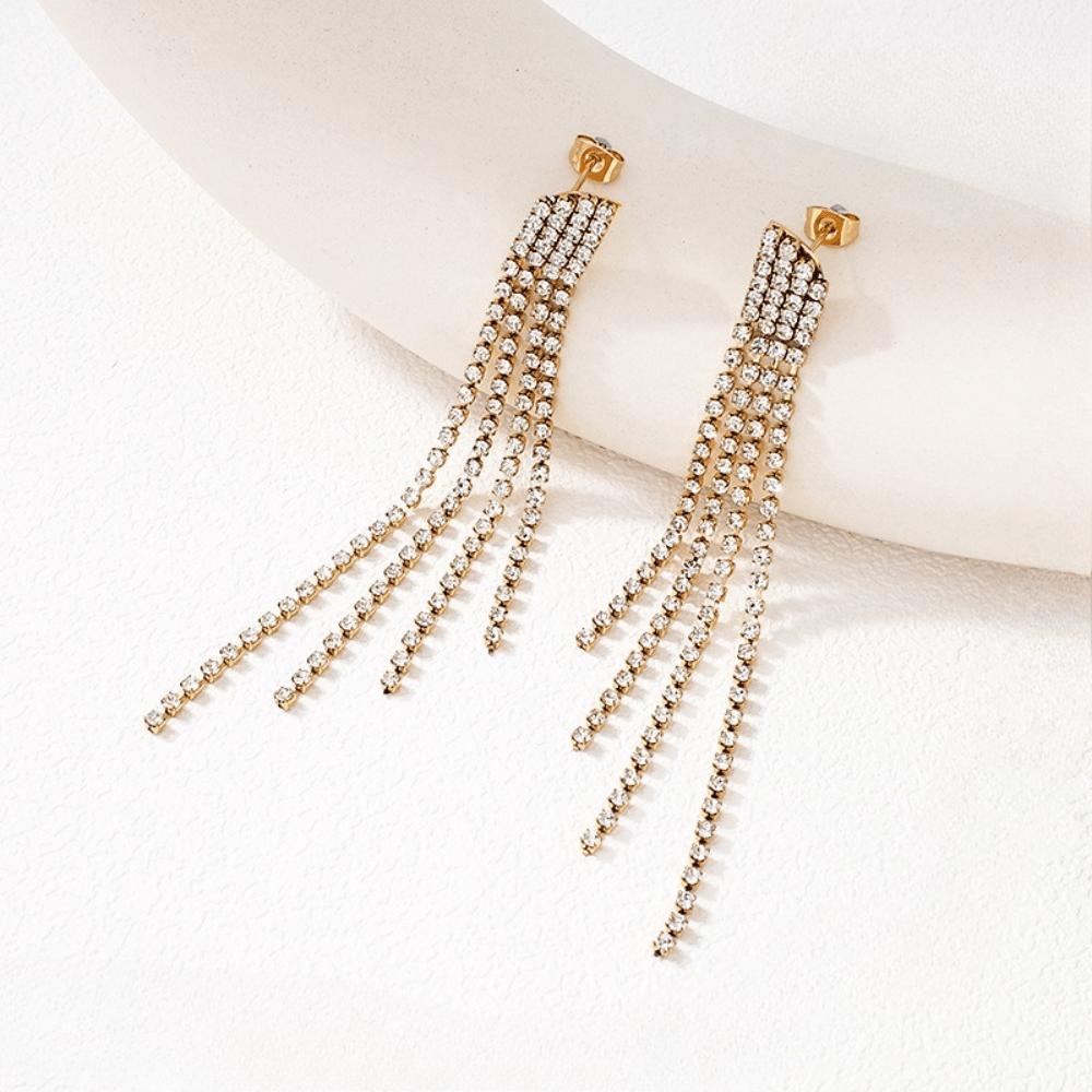 European and American style fringed long earrings, earrings, light luxury earrings for women