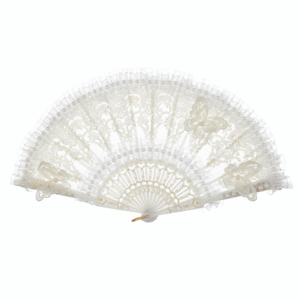 Butterfly Flower Design Handheld Fan Elegant Wedding Hand Fan Retro Cosplay Fan for Women Butterfly