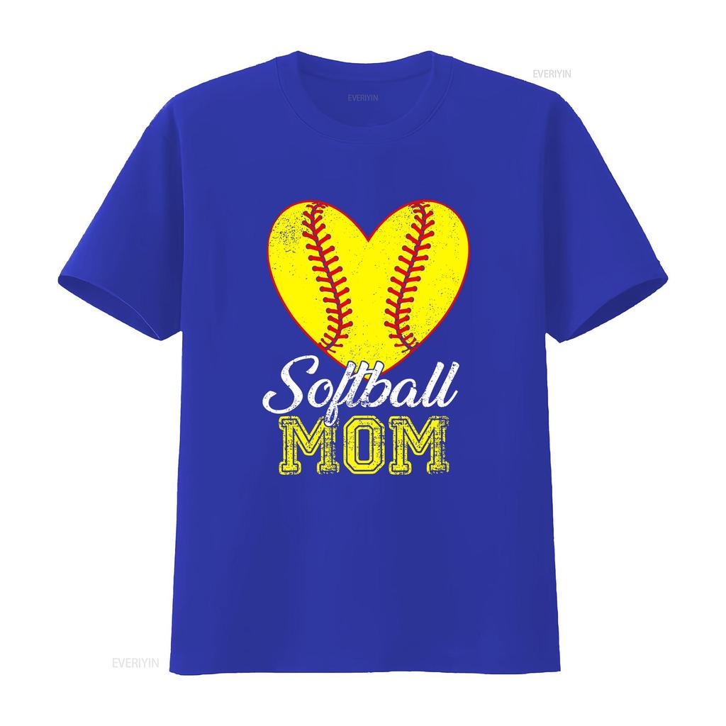 Softball Mama T-Shirt Herz Damen Spieltag vintage gewaschen Lässig Streetwear Mode Stilvolle Designer Kleidung Grafik Leicht