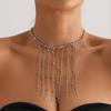 New Fashion Trend Accessories Party Zircon Crystal Beading Star Fringe Wind Necklace For Women
