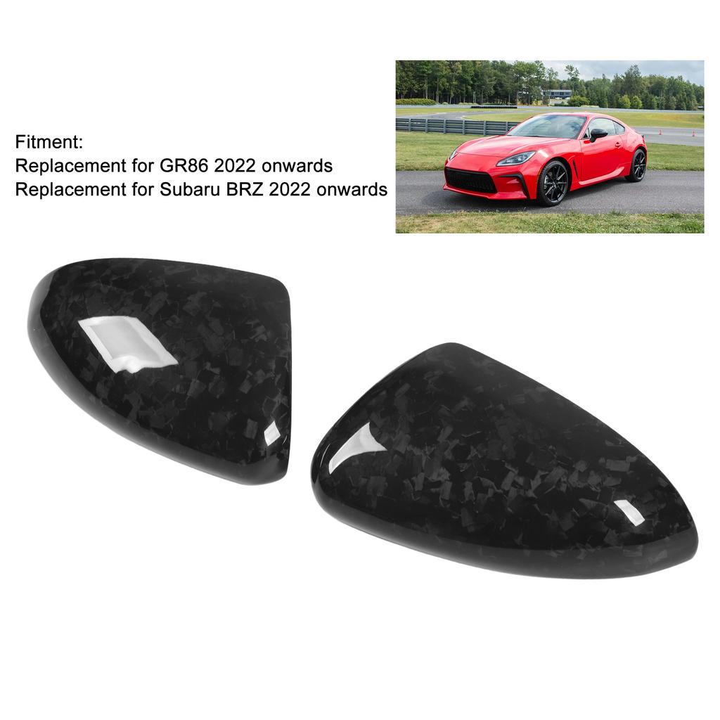2PCS Side Rearview Mirror Cover Left Right Dry Carbon Fiber Stylish Door Mirror Cap Replacement for GR86 2022 Onward