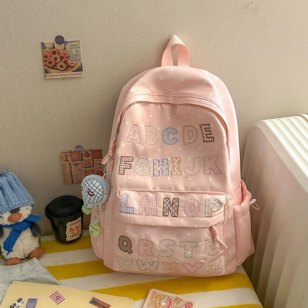 Schoolbag1011 summer new schoolbag female junior high school high school students large capacity niche ins backpack Korean version alphabet computer