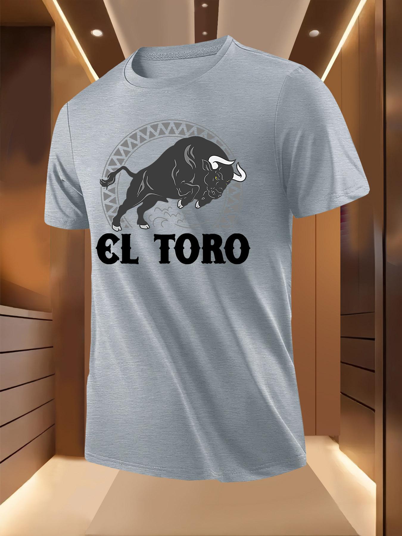 El Toro  Bull Print Tshirt - Breathable Lightweight Poly... S
