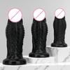 Extra Large Egg Free Irregular Black Soft Anal Trainer with Irregular Anal Plug and Large Penis SM Adult Sexual Product
