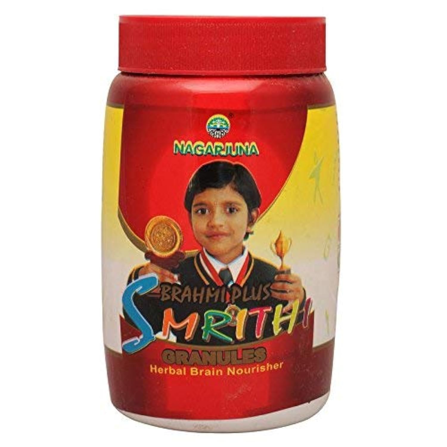 

NAGARJUNA Brahmi Plus Smrithi Granules Herbal Brain Nourisher, Red, 400 g, Medium