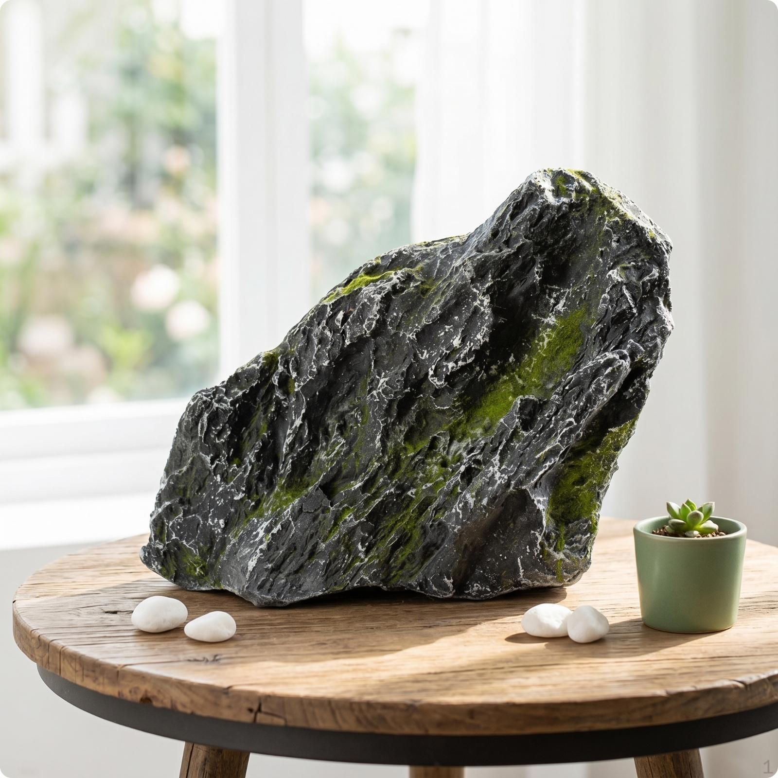 Realistic Rock Sculpture Textured Artificial with Lichen Irregular Faux Stone for
