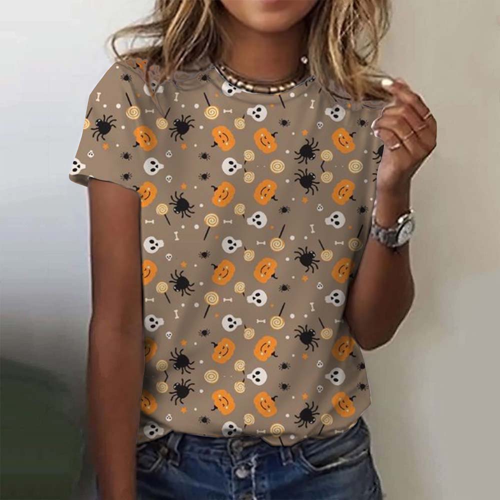 Women's T-Shirt Cute Pumpkin Head 3D Printed Oversized T-Shirt Summer New Y2k Fashion Women Clothing Female Tops Tees