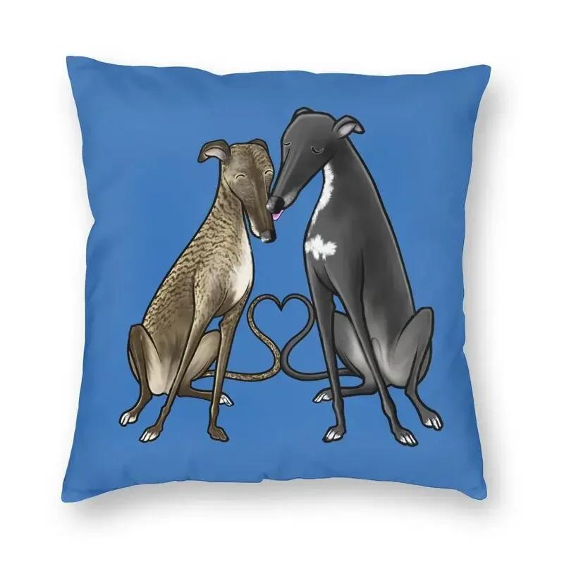 Greyhound Whippet Sighthound Dog Cushion Cover Double-Sided Printing Dog Lover Art Floor Pillow Case For Sofa Cool Pillowcase
