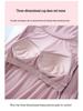Modal Padded High Neck Long Sleeve Slimming T-Shirt with Built-in Bra for Women - Autumn/Spring.