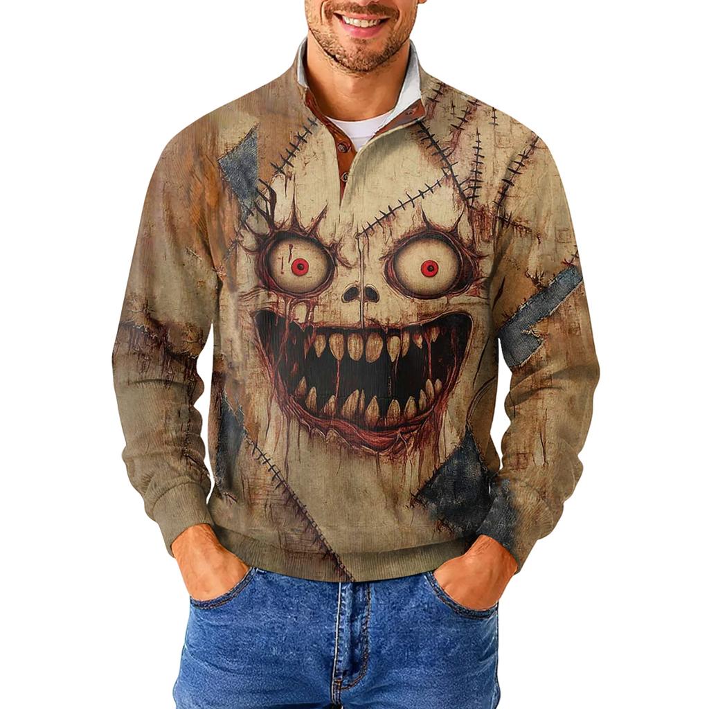 Men's Standing Collar Sweatshirt Is Outdoor Casual Sweaters Tops