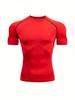 Men's Compression Shirt Quick Dry White Plain Gym T-Shirt Solid Color Workout Sportswear